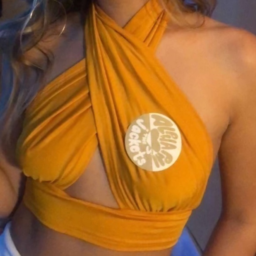 SHEIN yellow going out top
